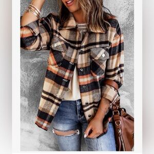 BTFBM Womens Plaid Jacket/shacket